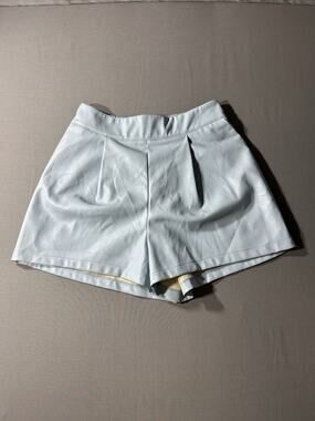 DOLCECABO Faux Leather Shorts Light Blue M